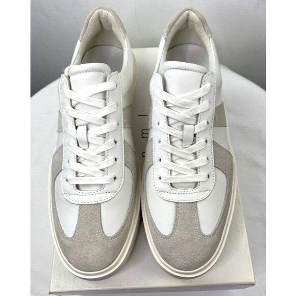 MNML Mens Gat Sneaker White Italian Leather Nubuck Size 12 - Picture 2 of 12